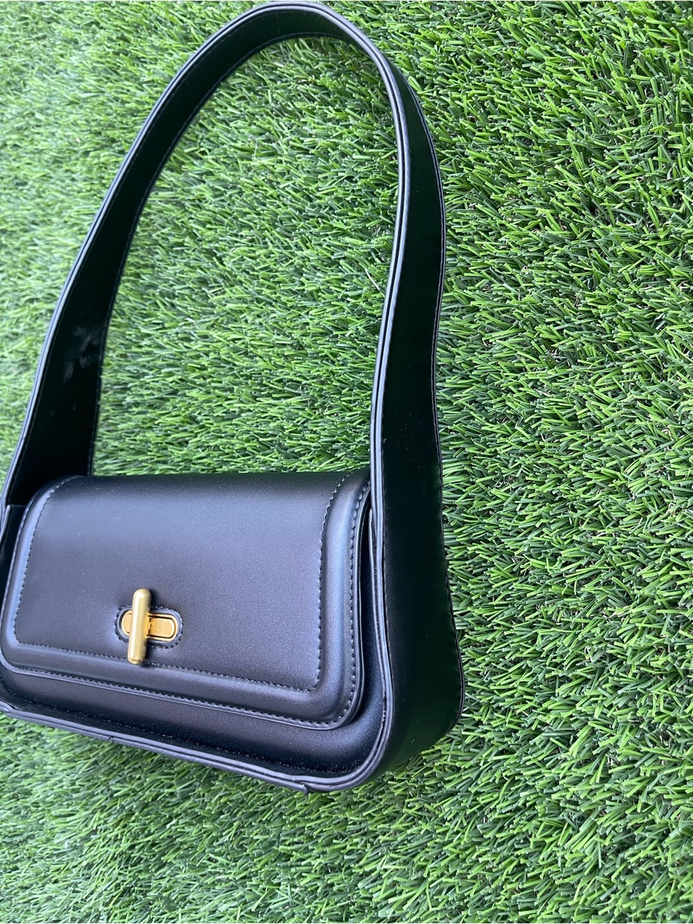 Rachel Zoe Black Turn Lock Baguette Shoulder Bag NWOT - Picture 2 of 7
